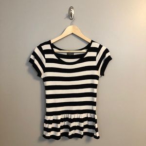 Black & White Peplum Top